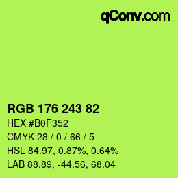 Color code: RGB 176 243 82 | qconv.com