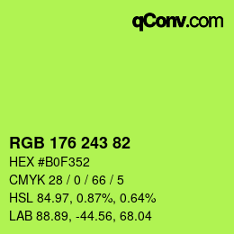 Color code: RGB 176 243 82 | qconv.com