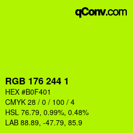 Color code: RGB 176 244 1 | qconv.com