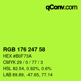 Color code: RGB 176 247 58 | qconv.com
