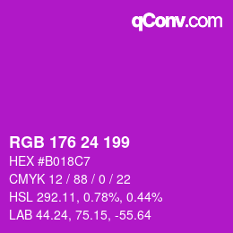 Color code: RGB 176 24 199 | qconv.com