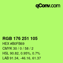 Color code: RGB 176 251 105 | qconv.com