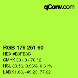 カラーコード: RGB 176 251 60 | qconv.com