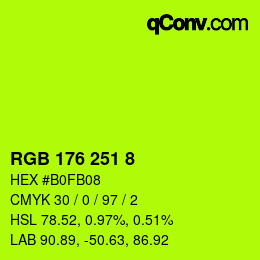 カラーコード: RGB 176 251 8 | qconv.com