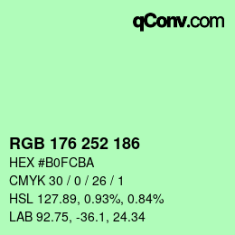 Color code: RGB 176 252 186 | qconv.com