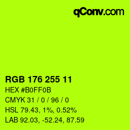 Color code: RGB 176 255 11 | qconv.com