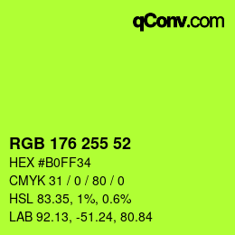 Color code: RGB 176 255 52 | qconv.com