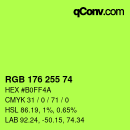 Color code: RGB 176 255 74 | qconv.com