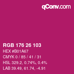 カラーコード: RGB 176 26 103 | qconv.com