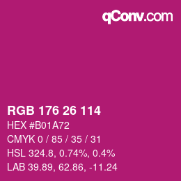 Color code: RGB 176 26 114 | qconv.com