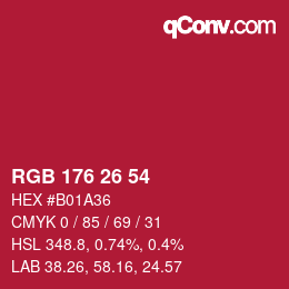 Color code: RGB 176 26 54 | qconv.com