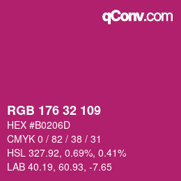 Color code: RGB 176 32 109 | qconv.com