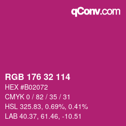 Color code: RGB 176 32 114 | qconv.com