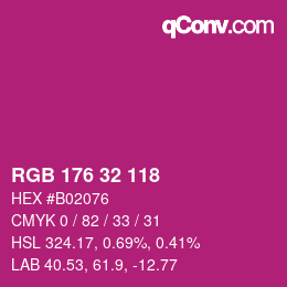 Color code: RGB 176 32 118 | qconv.com