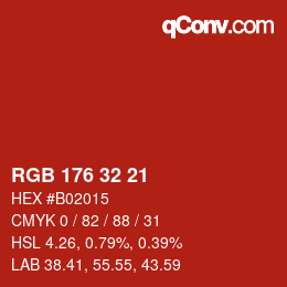 Color code: RGB 176 32 21 | qconv.com