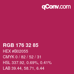 Color code: RGB 176 32 85 | qconv.com
