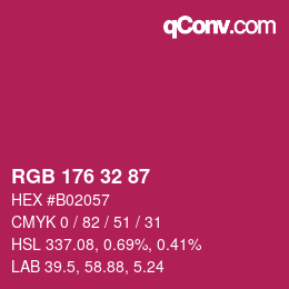 Color code: RGB 176 32 87 | qconv.com