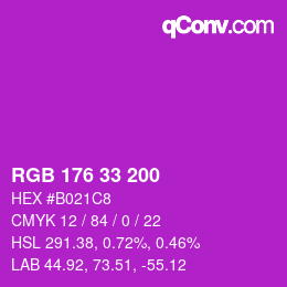 Color code: RGB 176 33 200 | qconv.com