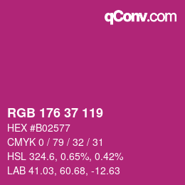 Color code: RGB 176 37 119 | qconv.com