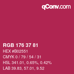 Color code: RGB 176 37 81 | qconv.com