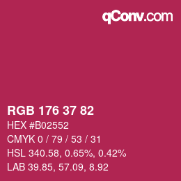 Color code: RGB 176 37 82 | qconv.com