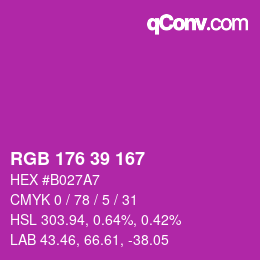 颜色代码: RGB 176 39 167 | qconv.com