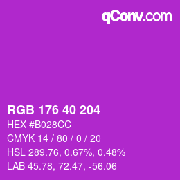 カラーコード: RGB 176 40 204 | qconv.com