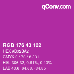 Color code: RGB 176 43 162 | qconv.com