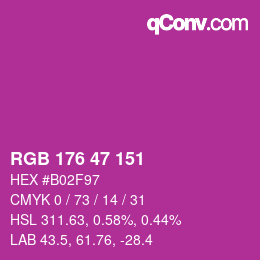 Color code: RGB 176 47 151 | qconv.com