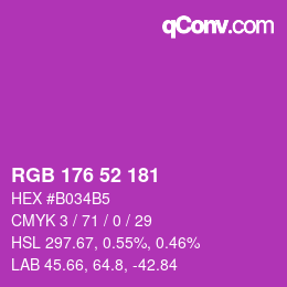 Color code: RGB 176 52 181 | qconv.com