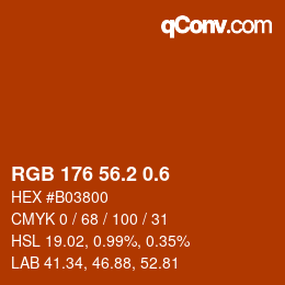 カラーコード: RGB 176 56.2 0.6 | qconv.com