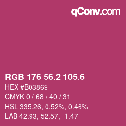 カラーコード: RGB 176 56.2 105.6 | qconv.com