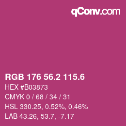 カラーコード: RGB 176 56.2 115.6 | qconv.com