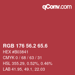 カラーコード: RGB 176 56.2 65.6 | qconv.com
