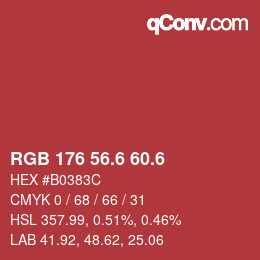 カラーコード: RGB 176 56.6 60.6 | qconv.com