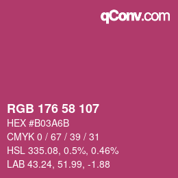 Color code: RGB 176 58 107 | qconv.com