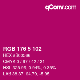 Color code: RGB 176 5 102 | qconv.com