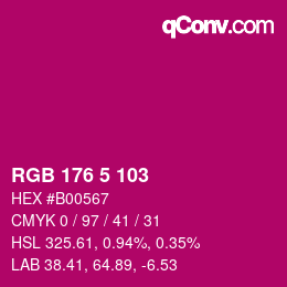 Color code: RGB 176 5 103 | qconv.com
