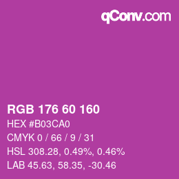 カラーコード: RGB 176 60 160 | qconv.com