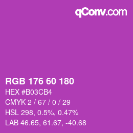 颜色代码: RGB 176 60 180 | qconv.com