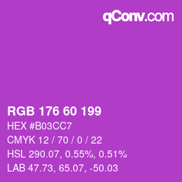Color code: RGB 176 60 199 | qconv.com