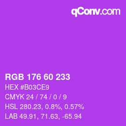 カラーコード: RGB 176 60 233 | qconv.com