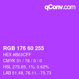 カラーコード: RGB 176 60 255 | qconv.com
