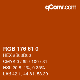 Color code: RGB 176 61 0 | qconv.com