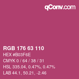 Color code: RGB 176 63 110 | qconv.com