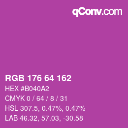 Color code: RGB 176 64 162 | qconv.com