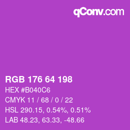 Color code: RGB 176 64 198 | qconv.com