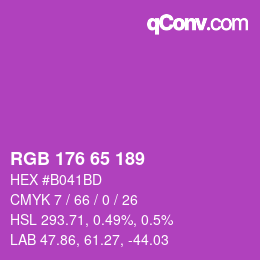 カラーコード: RGB 176 65 189 | qconv.com