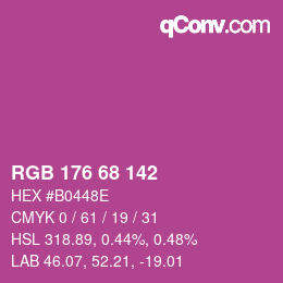 Color code: RGB 176 68 142 | qconv.com