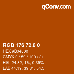 カラーコード: RGB 176 72.8 0 | qconv.com